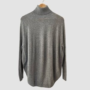 COS Gray Turtleneck Wool/Cashmere Long Sleeve Oversized Sweater S